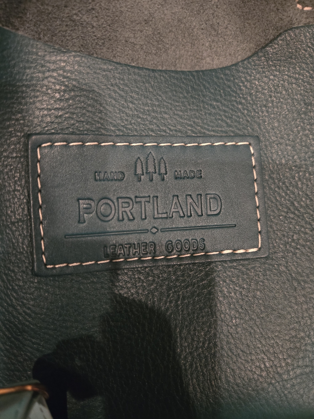 Portland Leather Teal Crossbody Medium Tote Bag. Like New. - Picture 8 of 14